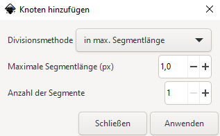 Einstellungen für das Hinzufügen von Knoten